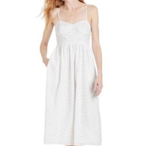 White Cotton Midi Eyelet NWT Dress